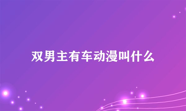 双男主有车动漫叫什么