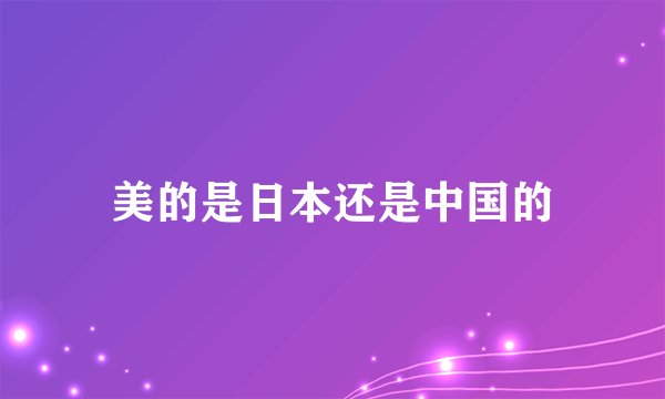 美的是日本还是中国的
