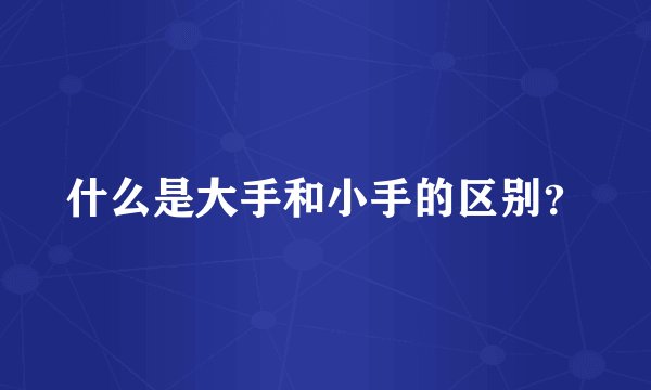 什么是大手和小手的区别？