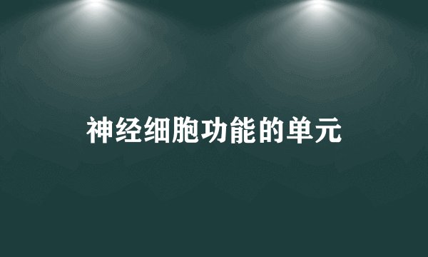 神经细胞功能的单元