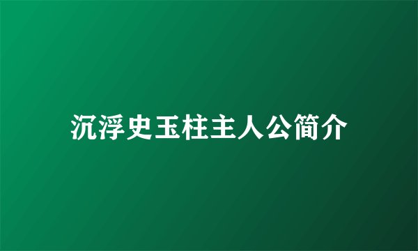 沉浮史玉柱主人公简介