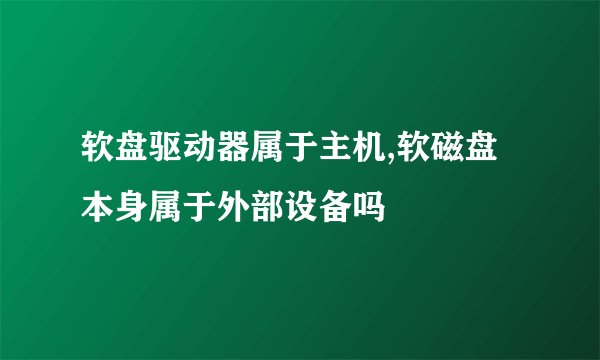 软盘驱动器属于主机,软磁盘本身属于外部设备吗