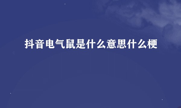 抖音电气鼠是什么意思什么梗