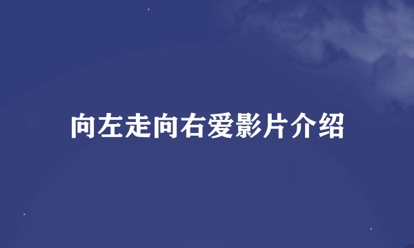 向左走向右爱影片介绍