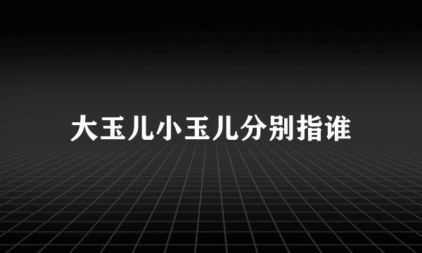 大玉儿小玉儿分别指谁
