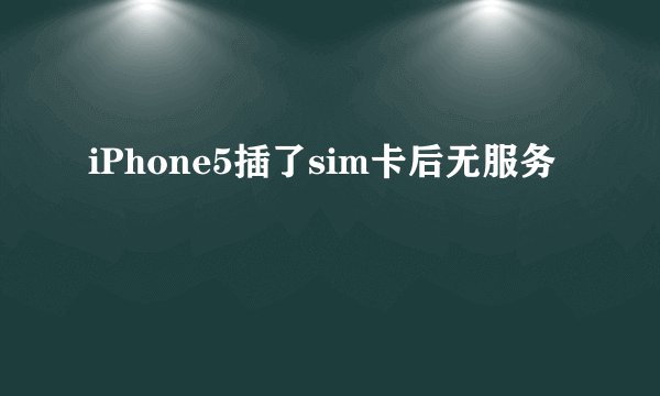 iPhone5插了sim卡后无服务