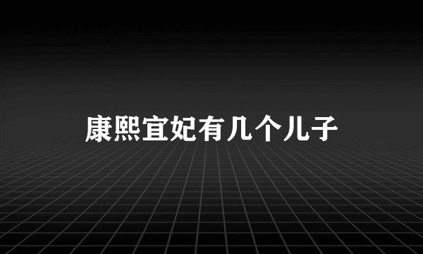 康熙宜妃有几个儿子