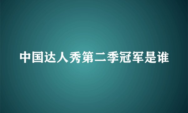 中国达人秀第二季冠军是谁