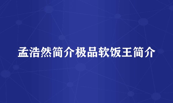 孟浩然简介极品软饭王简介