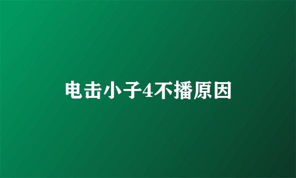 电击小子4不播原因