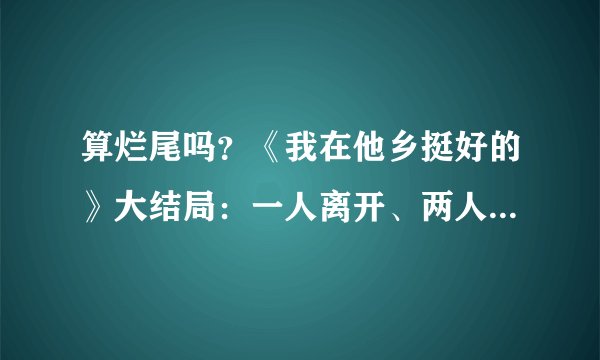算烂尾吗？《我在他乡挺好的》大结局：一人离开、两人感情受挫