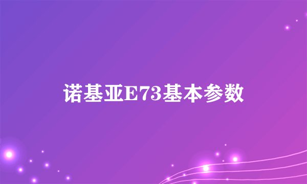 诺基亚E73基本参数