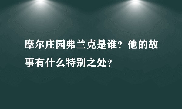 摩尔庄园弗兰克是谁？他的故事有什么特别之处？