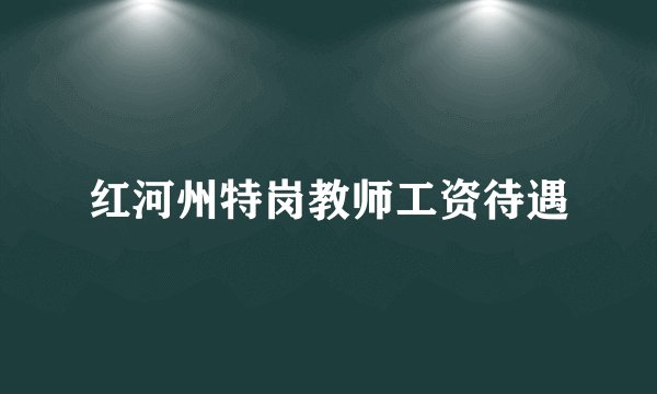 红河州特岗教师工资待遇