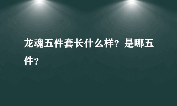 龙魂五件套长什么样？是哪五件？