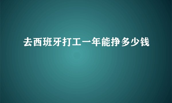 去西班牙打工一年能挣多少钱