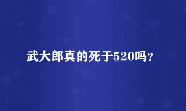 武大郎真的死于520吗？