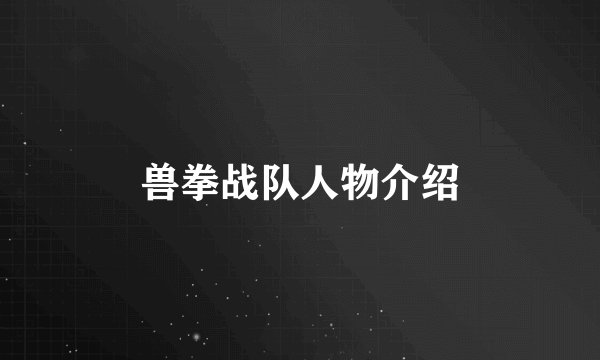 兽拳战队人物介绍