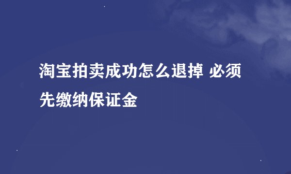 淘宝拍卖成功怎么退掉 必须先缴纳保证金