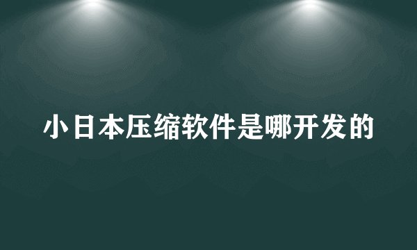 小日本压缩软件是哪开发的