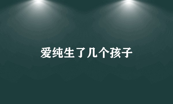 爱纯生了几个孩子