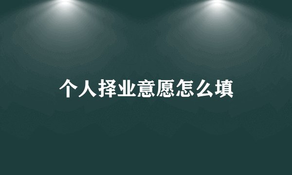个人择业意愿怎么填