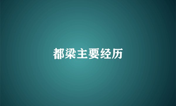 都梁主要经历