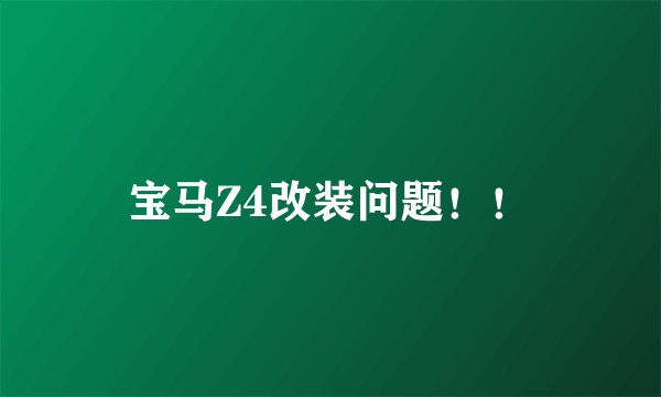 宝马Z4改装问题！！