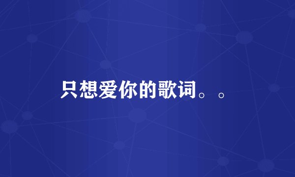 只想爱你的歌词。。