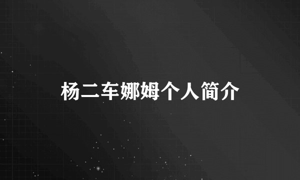 杨二车娜姆个人简介