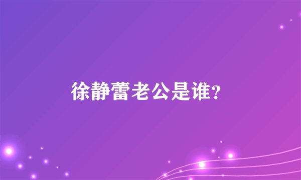 徐静蕾老公是谁？