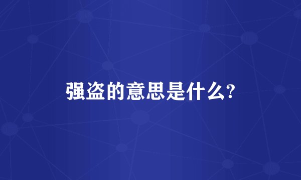 强盗的意思是什么?