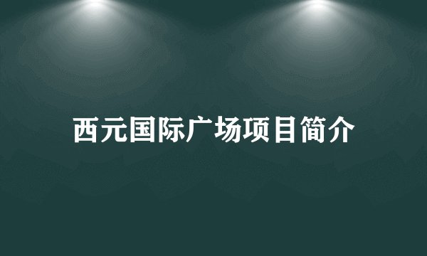 西元国际广场项目简介