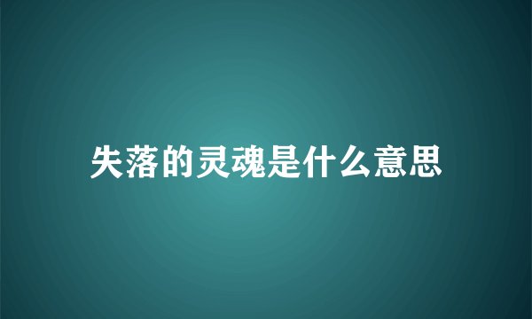 失落的灵魂是什么意思