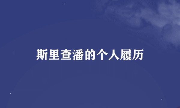 斯里查潘的个人履历