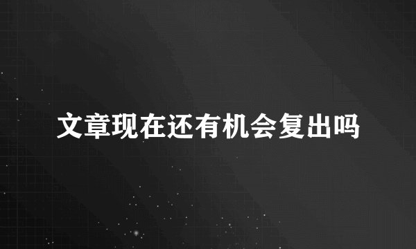 文章现在还有机会复出吗