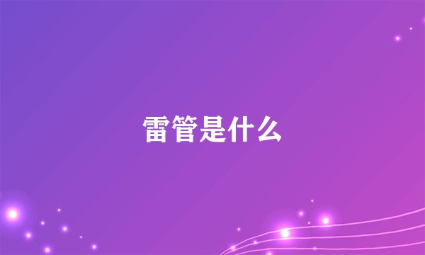 雷管是什么