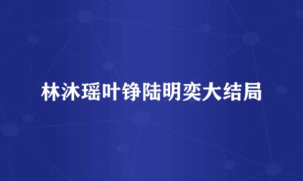林沐瑶叶铮陆明奕大结局