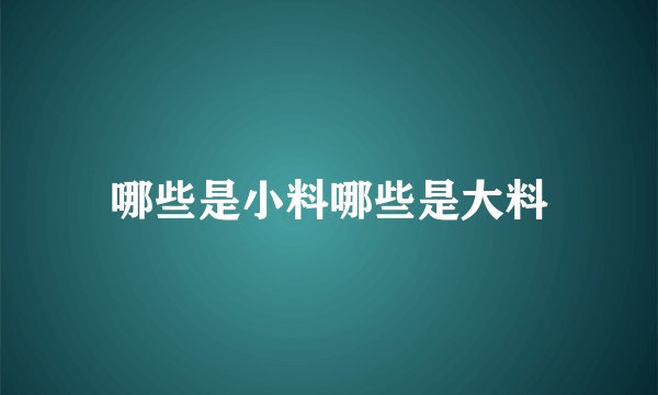 哪些是小料哪些是大料