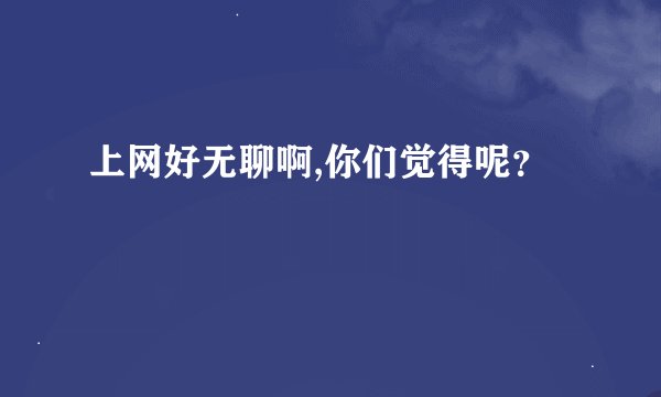 上网好无聊啊,你们觉得呢？