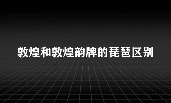 敦煌和敦煌韵牌的琵琶区别