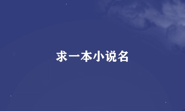求一本小说名