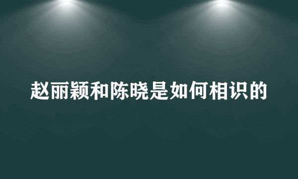 赵丽颖和陈晓是如何相识的