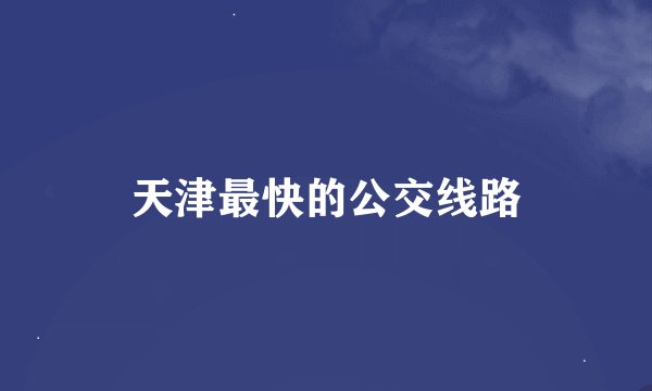 天津最快的公交线路