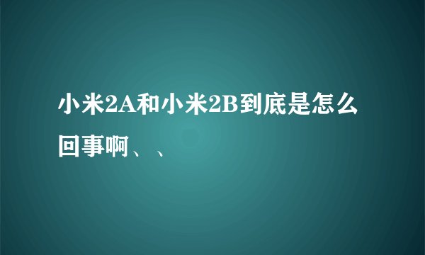 小米2A和小米2B到底是怎么回事啊、、