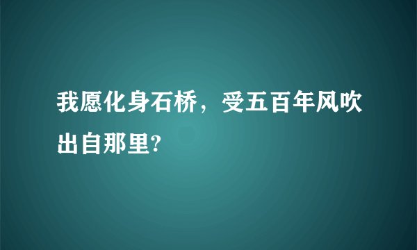 我愿化身石桥，受五百年风吹出自那里?