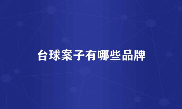 台球案子有哪些品牌
