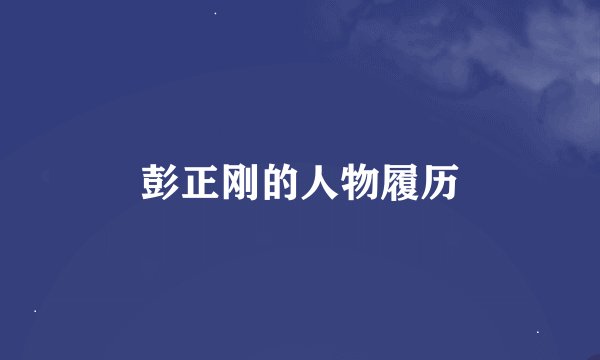 彭正刚的人物履历