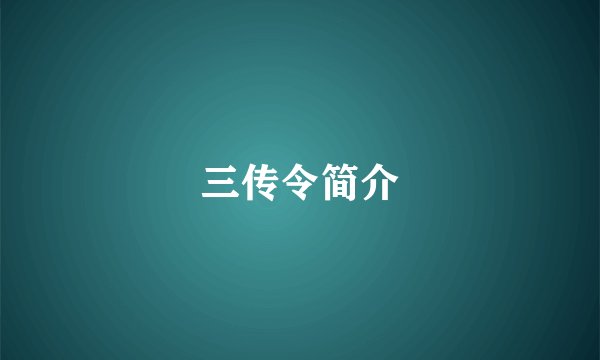 三传令简介
