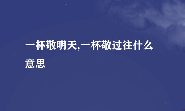 一杯敬明天,一杯敬过往什么意思